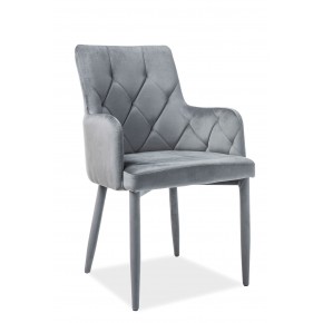 Стул SIGNAL RICARDO Velvet Bluvel 14 серый/серый